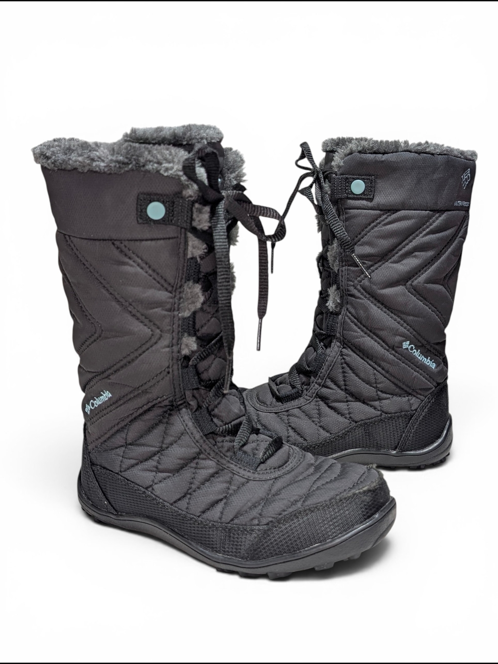Columbia Youth Minx Mid 3 Waterproof Insulated Black Winter Snow Boots Sz 1